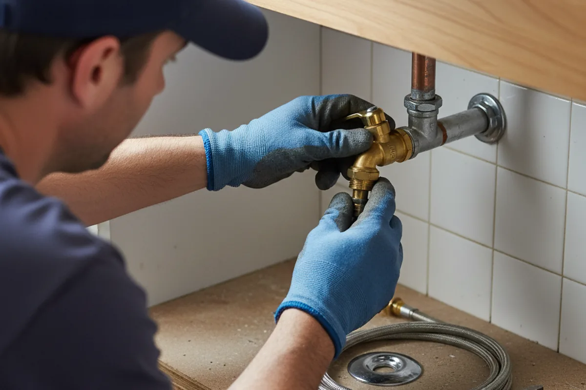 Shutoff valve and fitting work during Burst Pipe Repair in Register